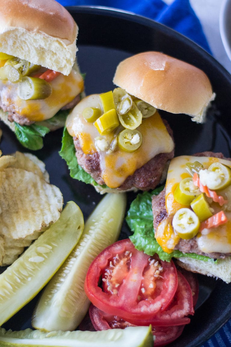 Mini Turkey Cheese Burgers with Giardiniera Sarcastic Cooking