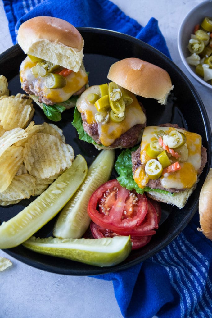 Mini Turkey Cheese Burgers with Giardiniera Sarcastic Cooking