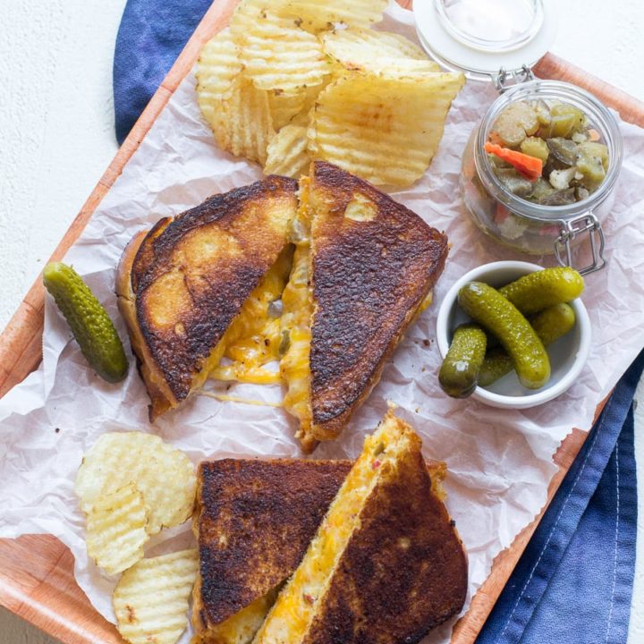 Hot Giardiniera Grilled Cheese | Sarcastic Cooking