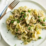 Turkey Burger Helper with Peas