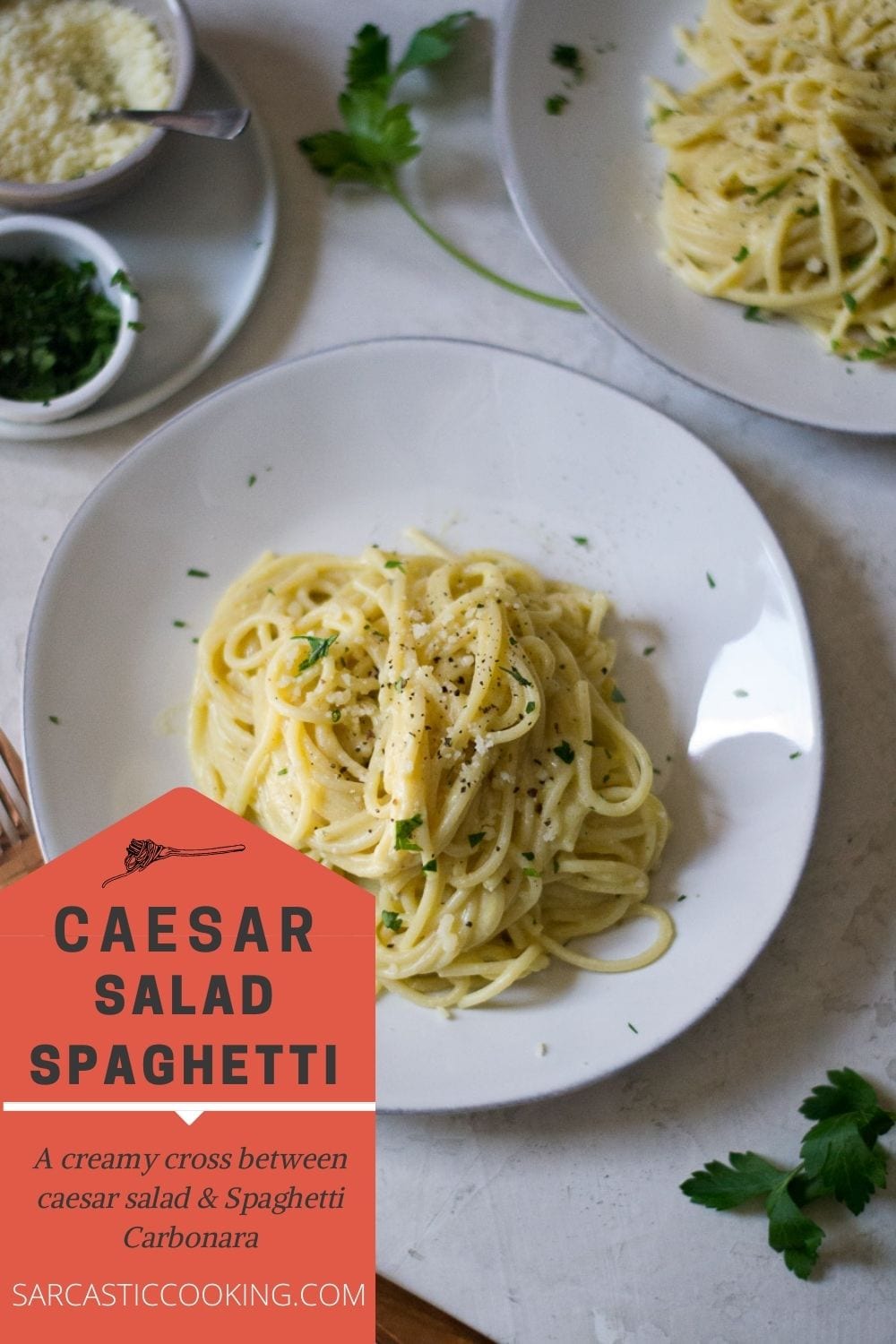 Caesar Salad Spaghetti - Sarcastic Cooking