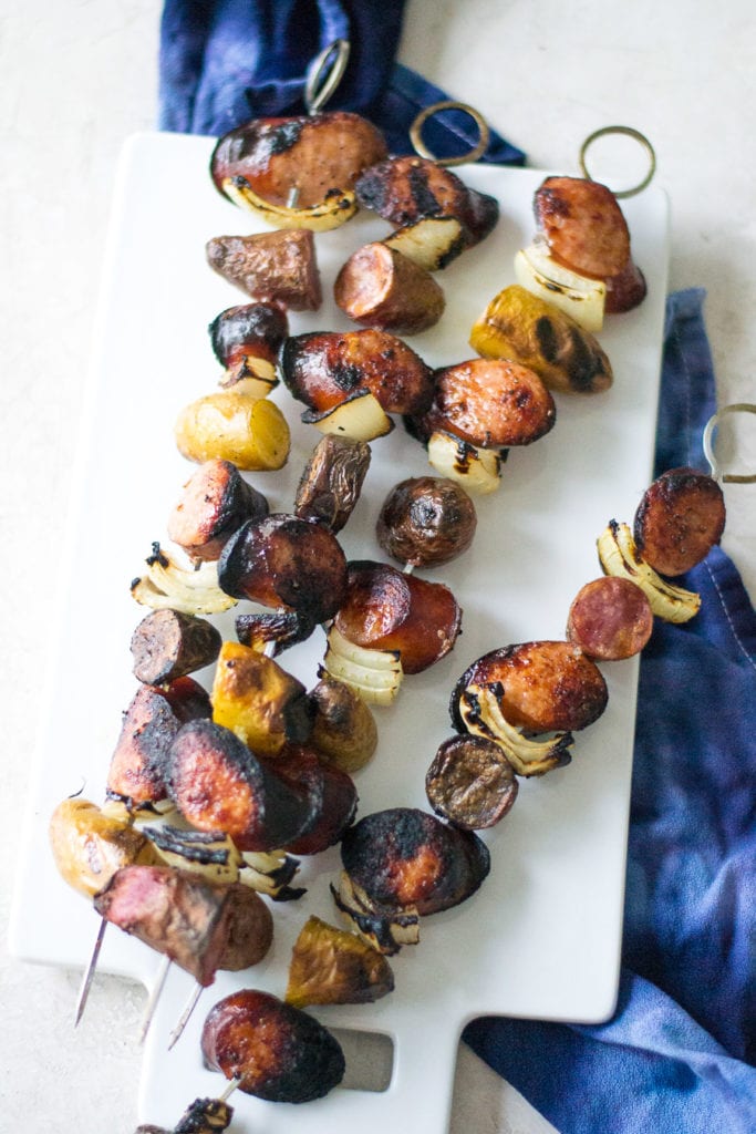 Grilled Kielbasa and Potato Skewers Sarcastic Cooking