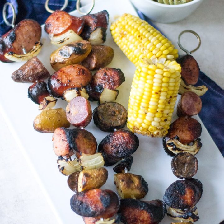 Easy Grilled Kielbasa and Potato Skewers | Sarcastic Cooking