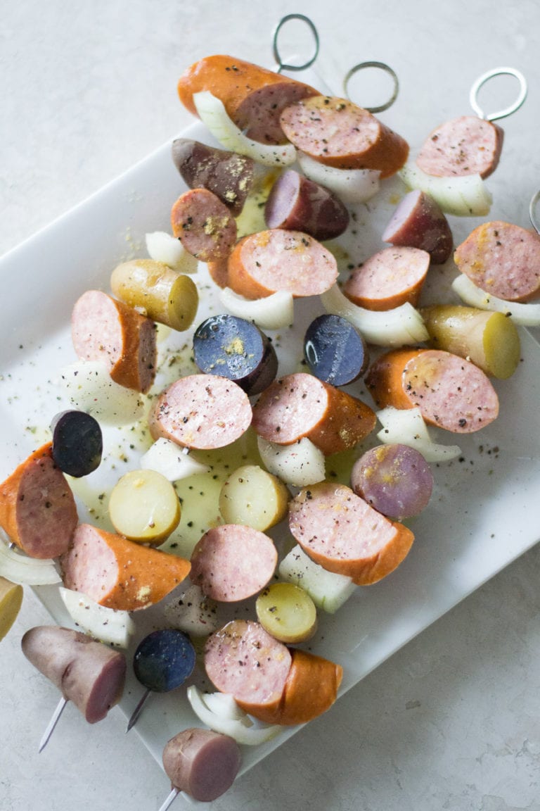 Grilled Kielbasa and Potato Skewers Sarcastic Cooking