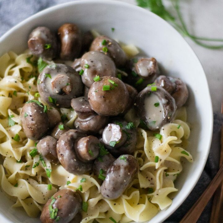 Swedish Meatball Style Mushrooms and Noodles | Sarcastic Cooking