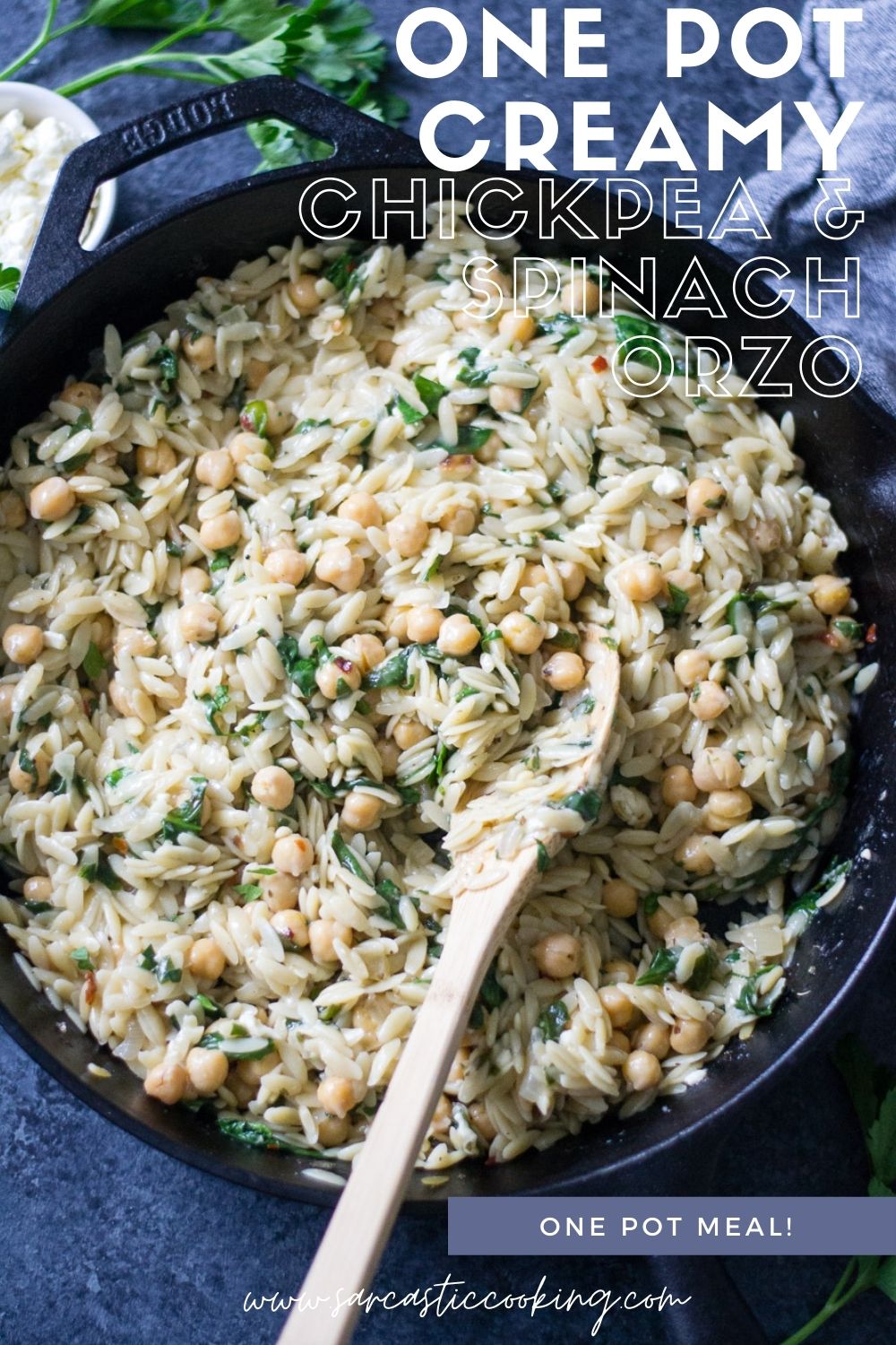 Spinach Artichoke Orzo with Lemony Breadcrumbs - Wandering chickpea