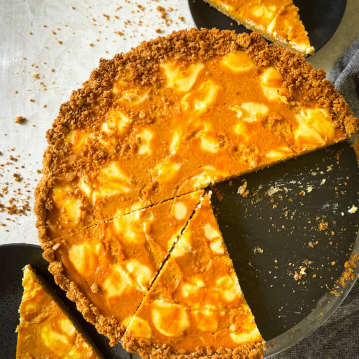 Marbled Pumpkin Cheesecake Tart | Sarcastic Cooking