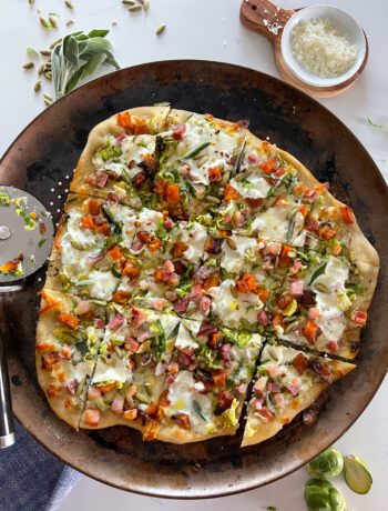 Butternut squash, burrata, Brussels sprout pizza | Sarcastic Cooking