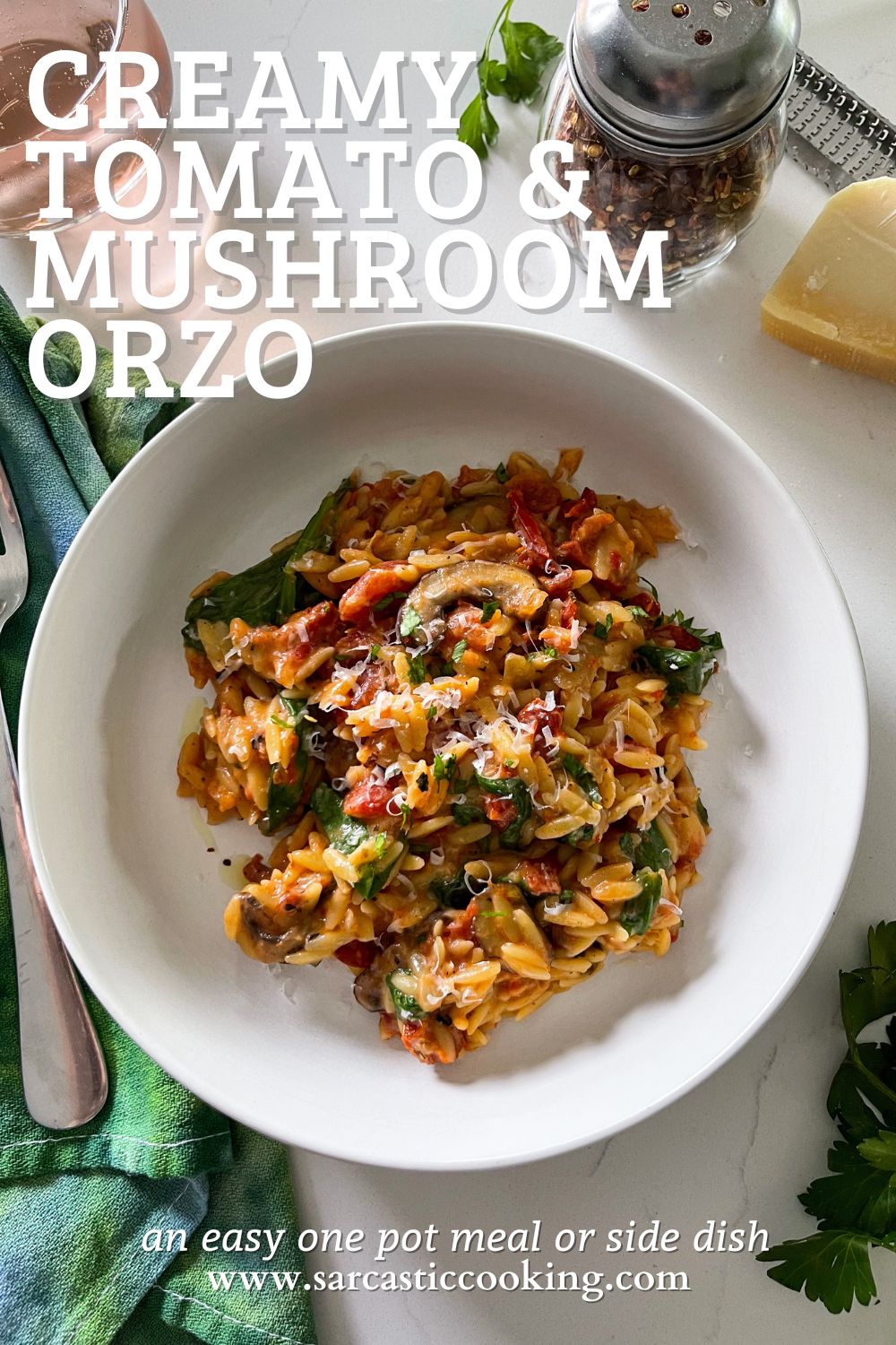 Creamy Orzo with Blistered Tomatoes