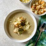 Broiled Broccoli and Cauliflower Cheddar Soup