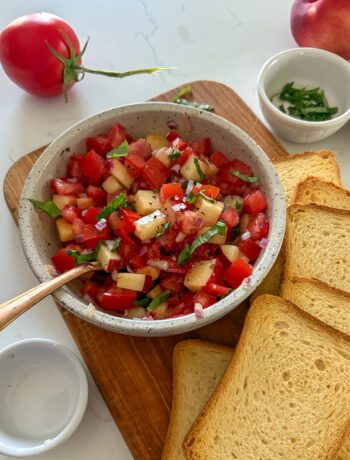 nectarine tomato bruschetta